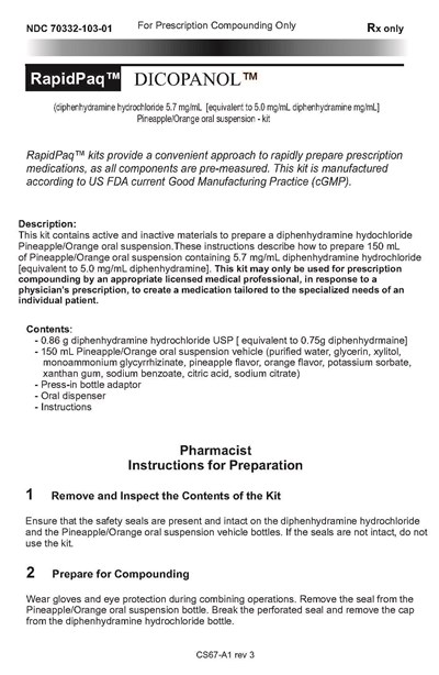 Dicopanol (Instructions Page 1)